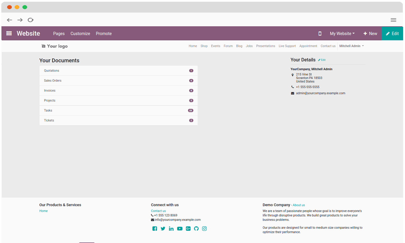 Odoo • Text and Image